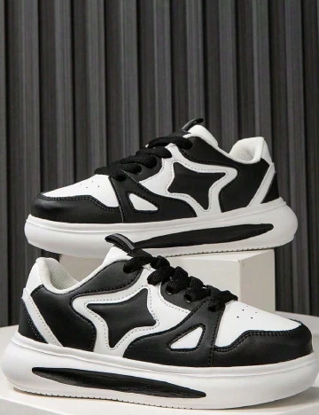 Adidasi Shein Kids, alb/negru