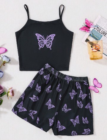 
						Pijama Shein Kids, negru