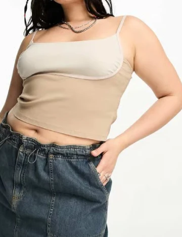 Top Collusion Plus Size, crem