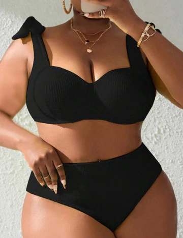 Costum de baie SHEIN CURVE, negru Negru
