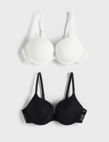 Set sutiene 2 bucati Reserved, alb/negru