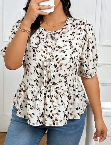 Bluza SHEIN CURVE, crem Crem