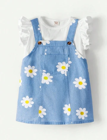 Compleu Shein Kids, alb/albastru