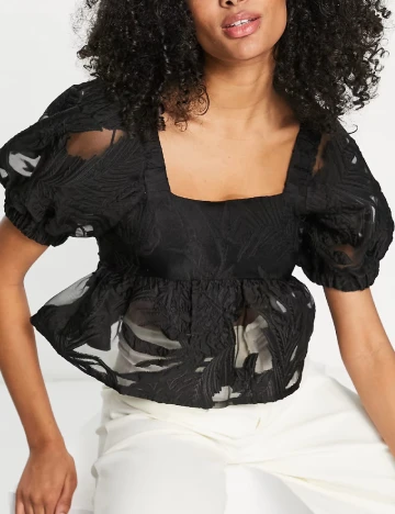 Top ASOS, negru Negru