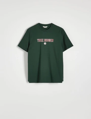 Tricou Reserved, verde inchis