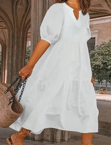 Rochie medie SHEIN CURVE, alb Alb