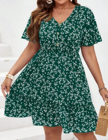 Rochie scurta SHEIN CURVE, verde Verde