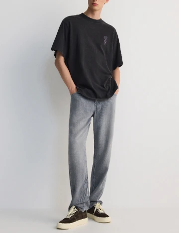 Tricou Oversize Reserved, gri inchis Gri