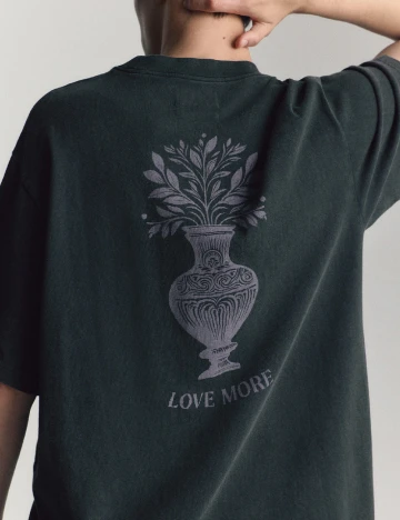 Tricou Oversize Reserved, gri inchis Gri