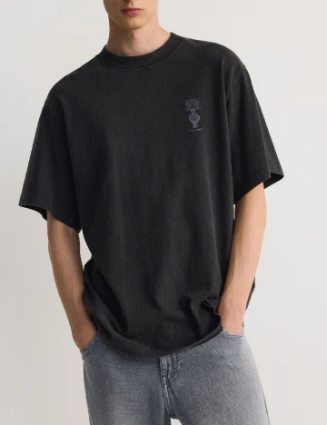 Tricou Oversize Reserved, gri inchis Gri