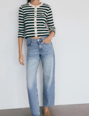 Bluza Reserved, alb/negru Alb