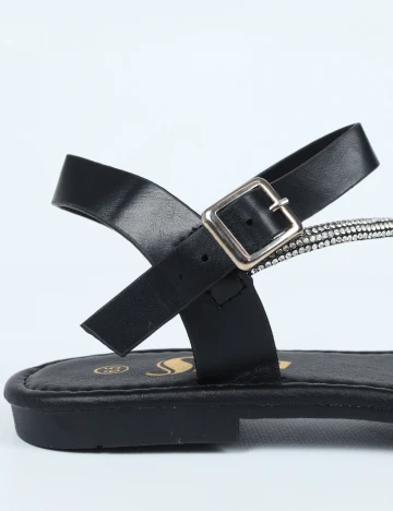 Sandale SHEIN, negru/argintiu