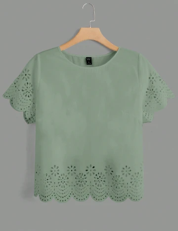 Bluza SHEIN CURVE, verde deschis Verde