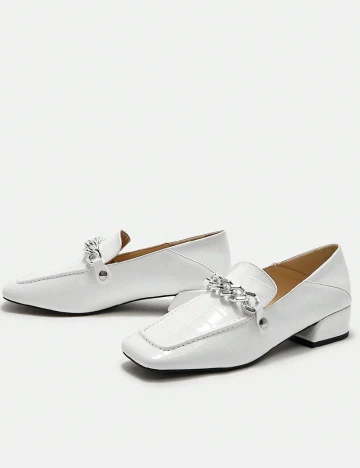 Mocasini SHEIN, alb