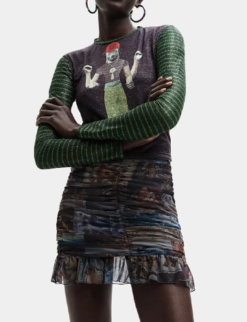 Bluza Desigual, mix culori