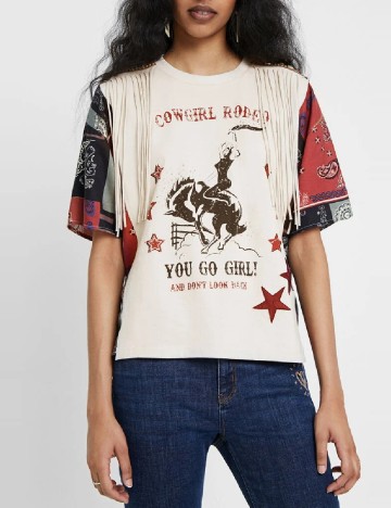 
						Tricou Desigual, crem