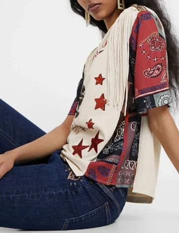 Tricou Desigual, crem