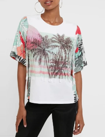 Tricou Desigual, alb