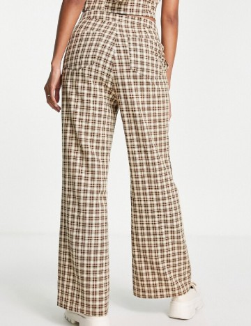 Pantaloni Lola May, crem/maro