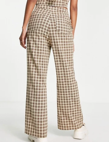 Pantaloni Lola May, crem/maro