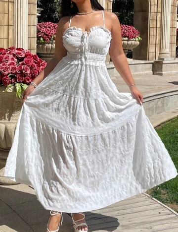 Rochie lunga SHEIN CURVE, alb