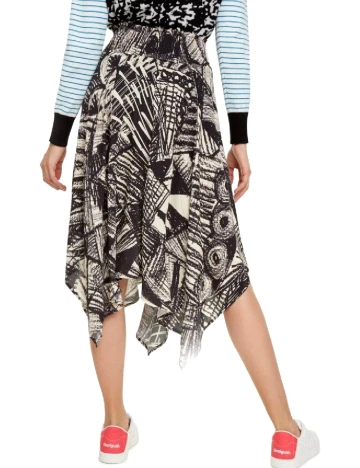 Fusta Desigual, negru/crem