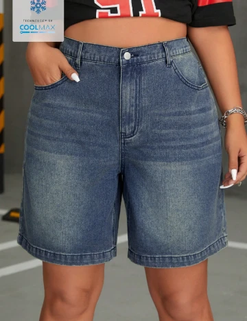 Pantaloni scurti SHEIN CURVE, albastru