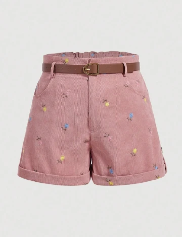 Pantaloni scurti SHEIN CURVE, roz