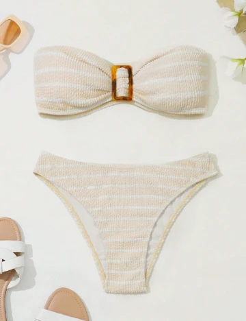 Costum de baie SHEIN, crem