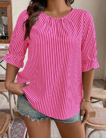 Bluza SHEIN CURVE, roz/rosu
