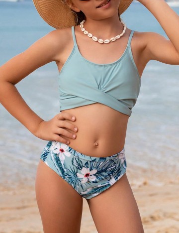 
						Costum de baie Shein Kids, turcoaz