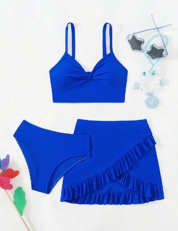 
						Costum de baie Shein Kids, albastru