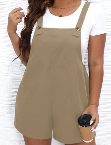 Salopeta SHEIN CURVE, maro deschis