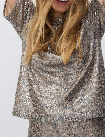 Bluza Reserved, crem/gri
