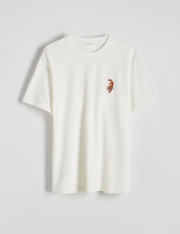 Tricou Reserved, ecru