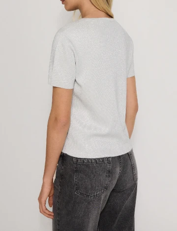 Tricou Reserved, argintiu Gri