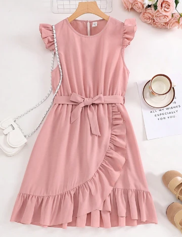 Rochie de noapte Shein Kids, roz pudra