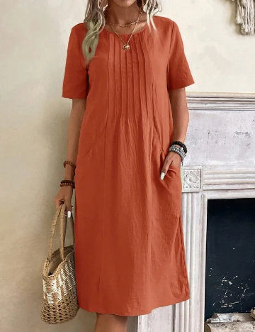 Rochie medie Emery Rose, caramiziu