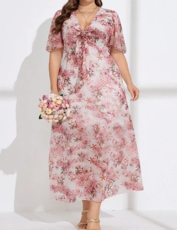 Rochie lunga SHEIN CURVE, floral print