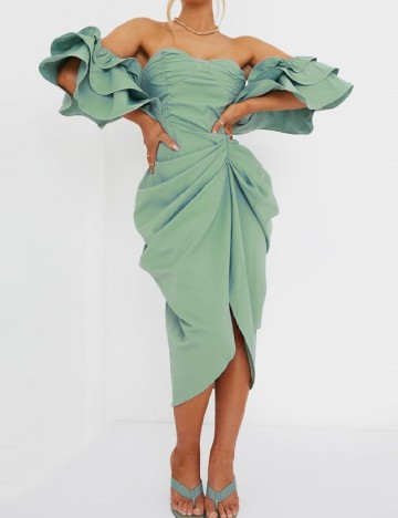 
						Rochie medie PRETTYLITTLETHING, verde