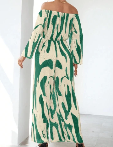 Salopeta SHEIN, ecru/verde
