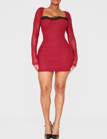 Rochie scurta PRETTYLITTLETHING, rosu