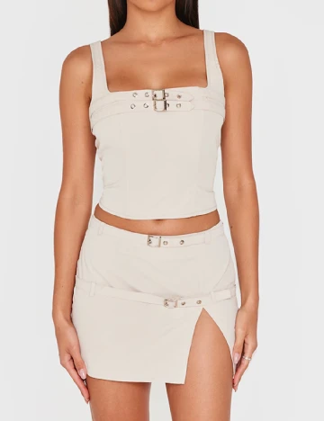 Fusta PRETTYLITTLETHING, bej