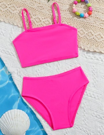 
						Costum de baie Shein Kids, roz