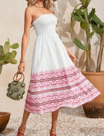 Rochie medie SHEIN, ecru