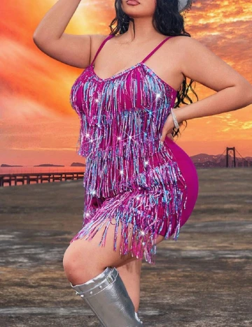 Rochie scurta SHEIN CURVE, magenta