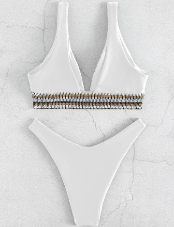 Costum de baie SHEIN, alb