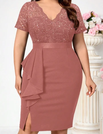Rochie scurta MISSMAY Plus Size, roz