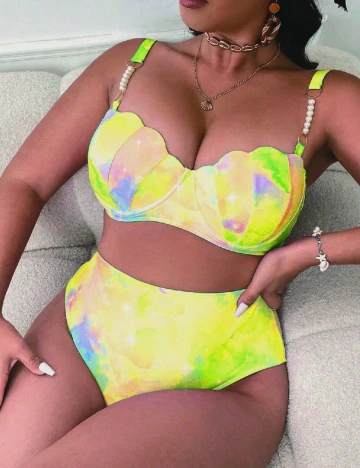 Costum de baie SHEIN CURVE, galben