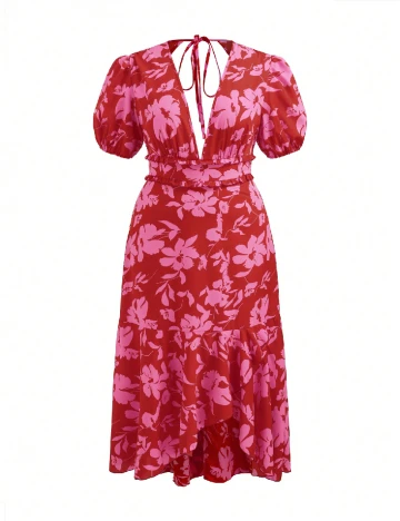 Rochie lunga SHEIN CURVE, rosu